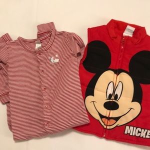 Mickey Mouse vest & babyGap pajamas